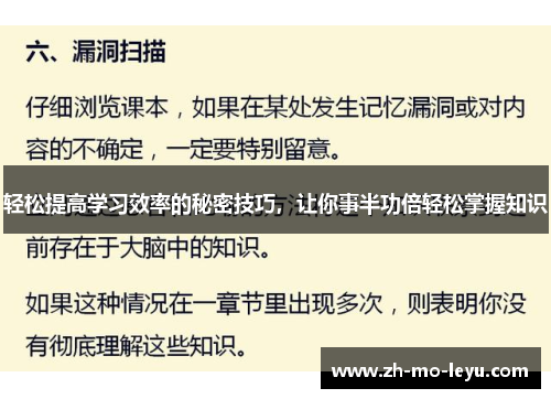 轻松提高学习效率的秘密技巧,让你事半功倍轻松掌握知识 轻松提高学习效率的秘密技巧,让你事半功倍轻松掌握知识